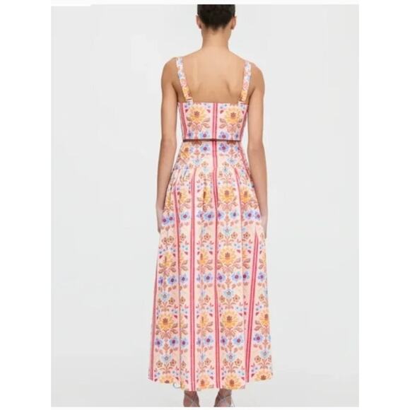 HILL HOUSE Sz XL 2pc Kate Midi Skirt Clara Crop Top Set Floral Block Stripe NWT - Picture 13 of 13